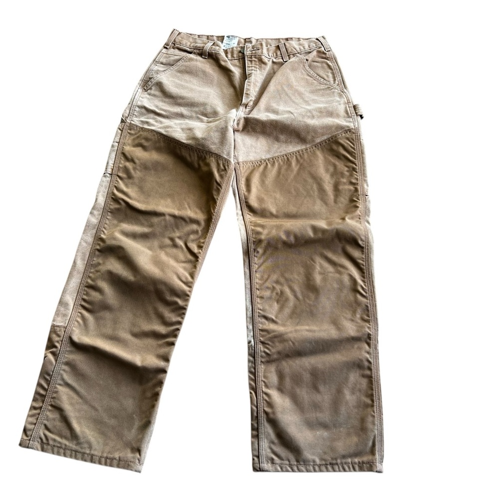 Carhartt Tan Dungaree Carpenter Work Pants Made in USA Double Knee Mens 32x30